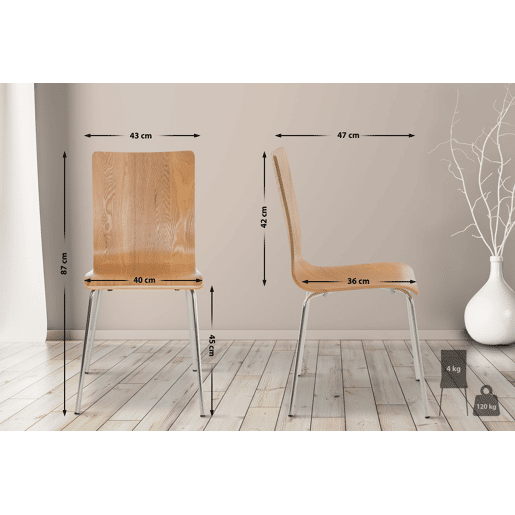 Silla visita Pepe Madera Roble 47X43X87 cm