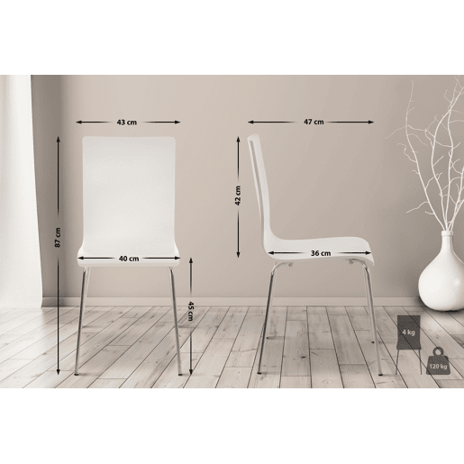 Silla visita Pepe Madera Blanco 47X43X87 cm