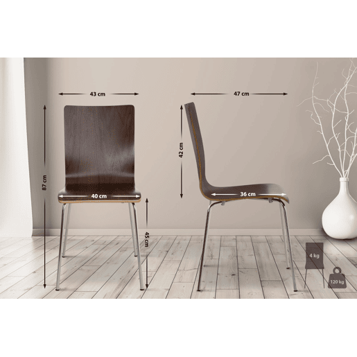 Silla visita Pepe Madera Nogal 47X43X87 cm