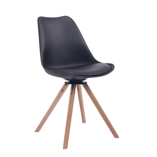 Silla para visitas Troyes Rund Simil cuero Negro 56X48X84 cm