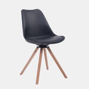 Silla para visitas Troyes Rund Simil cuero Negro 56X48X84 cm