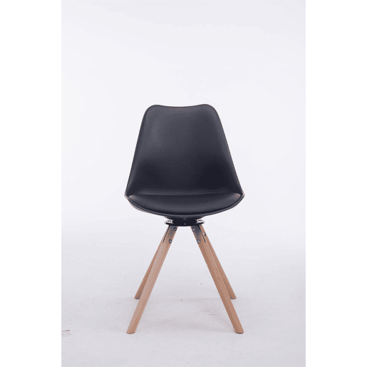 Silla para visitas Troyes Rund Simil cuero Negro 56X48X84 cm
