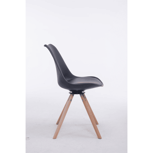 Silla para visitas Troyes Rund Simil cuero Negro 56X48X84 cm