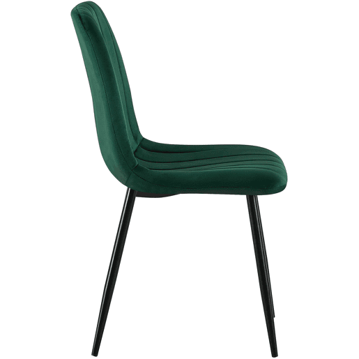 Set de 4 sillas de salón Dijon en tela o terciopelo Verde 53X45X88 cm