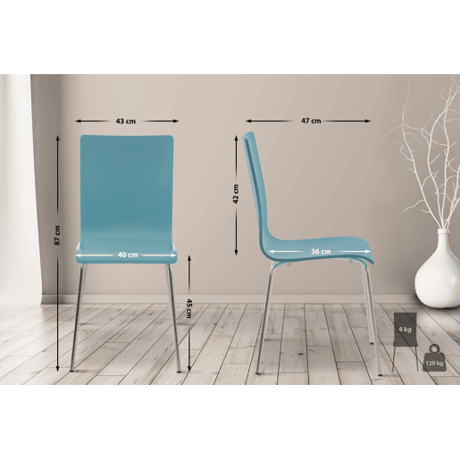Silla visita Pepe Madera Azul claro 47X43X87 cm
