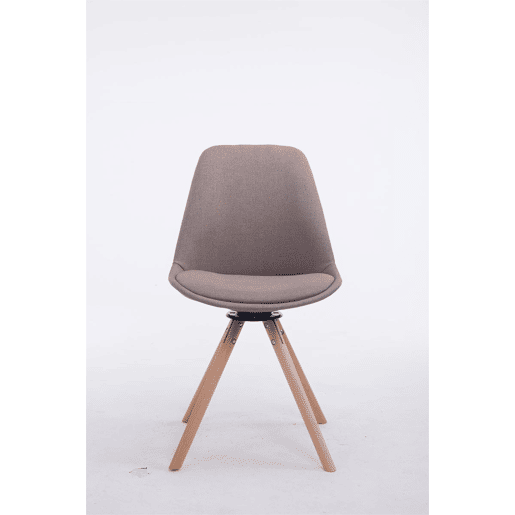 Silla para visitas Troyes Rund en Tela Gris topo 56X48X84 cm