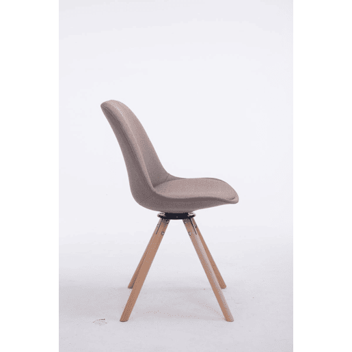 Silla para visitas Troyes Rund en Tela Gris topo 56X48X84 cm