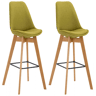 Set De 2 Taburetes De Bar Metz Tapizados En Tela Verde 56X48X112 cm