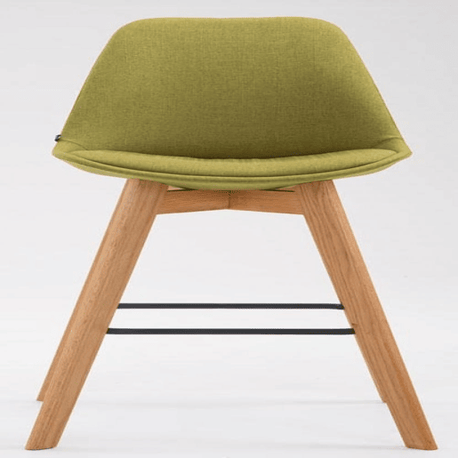 Set De 2 Taburetes De Bar Metz Tapizados En Tela Verde 56X48X112 cm