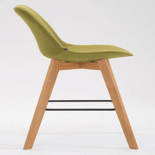 Set De 2 Taburetes De Bar Metz Tapizados En Tela Verde 56X48X112 cm