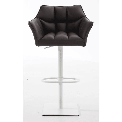 Juego de 2 taburetes de bar Damaso de polipiel Simil cuero Marrón 45X64X88 cm