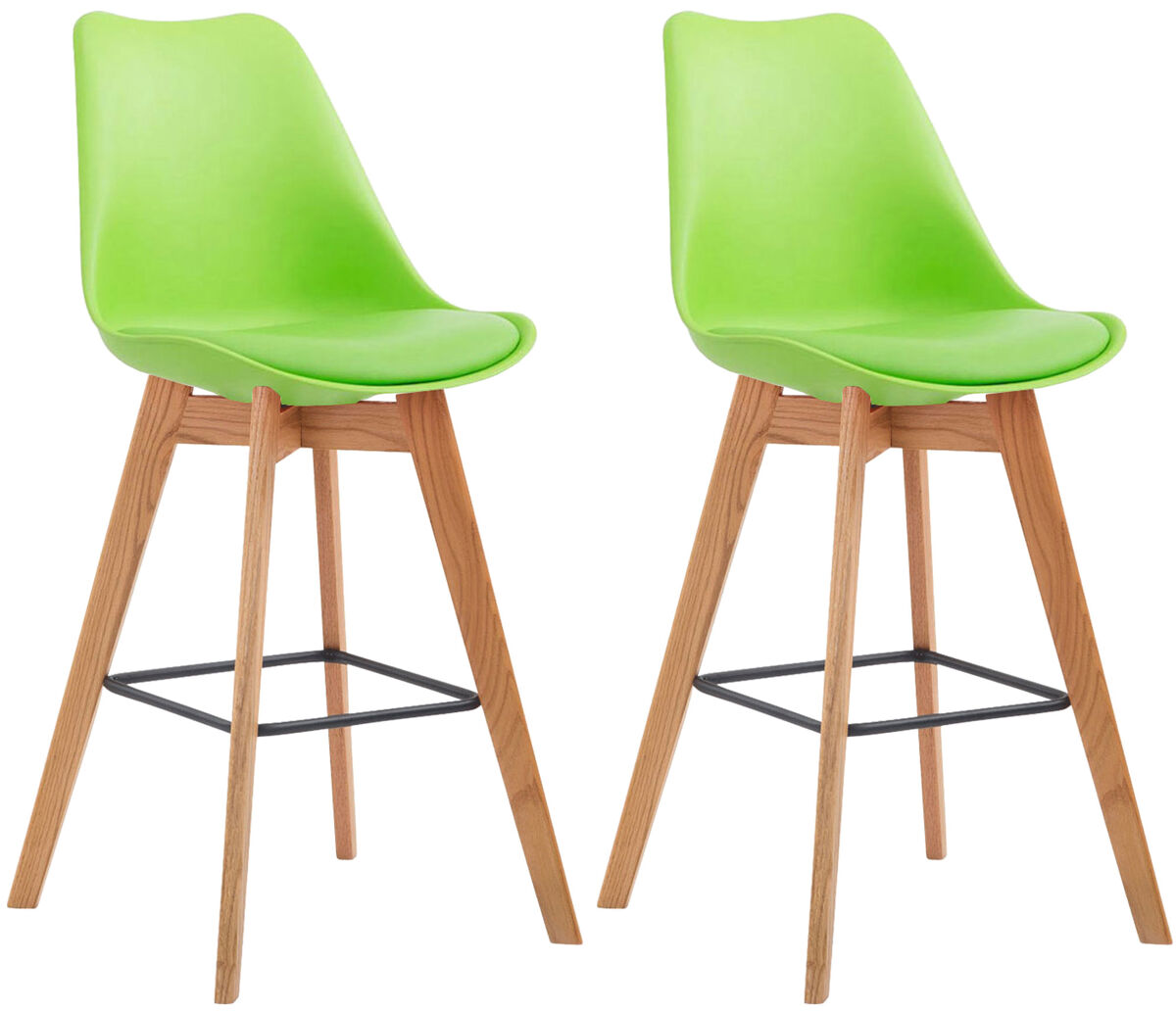 Set de 2 taburetes de bar metz con asiento en polipropileno 48x56x112cm