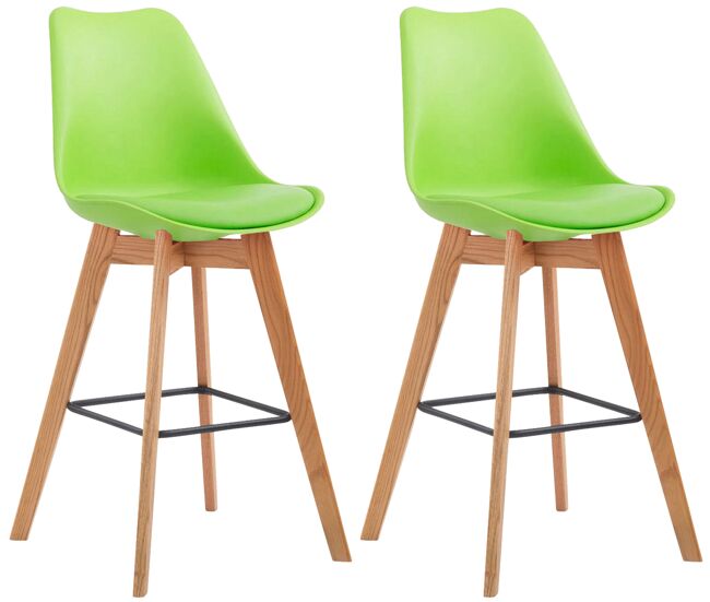 Set de 2 taburetes de bar metz con asiento en polipropileno 48x56x112cm