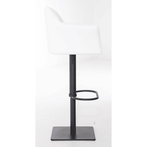 Juego de 2 taburetes de bar Damaso de polipiel Simil cuero Blanco 45X64X88 cm