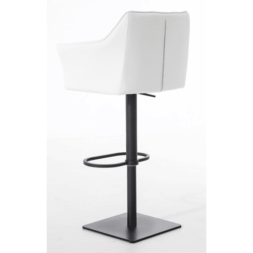 Juego de 2 taburetes de bar Damaso de polipiel Simil cuero Blanco 45X64X88 cm