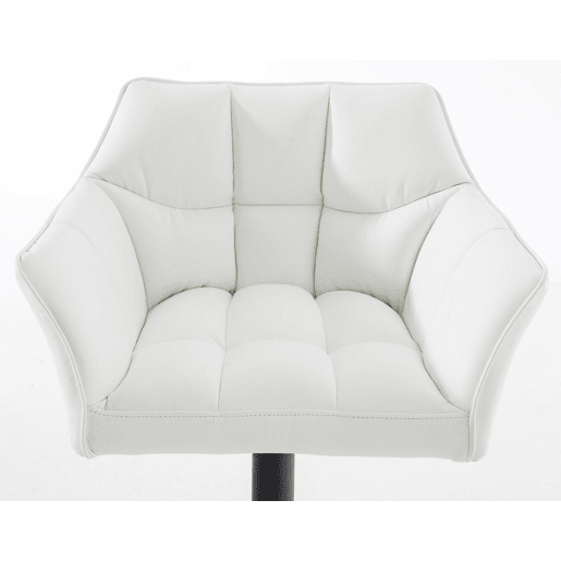 Juego de 2 taburetes de bar Damaso de polipiel Simil cuero Blanco 45X64X88 cm
