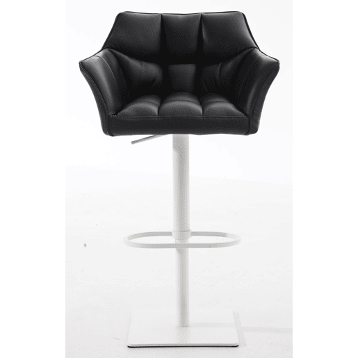 Juego de 2 taburetes de bar Damaso de polipiel Simil cuero Negro 45X64X88 cm