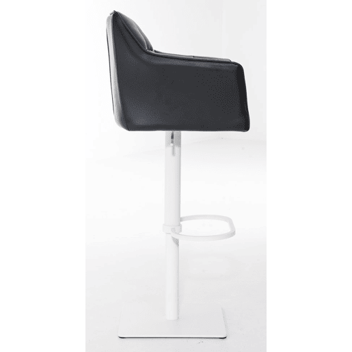 Juego de 2 taburetes de bar Damaso de polipiel Simil cuero Negro 45X64X88 cm
