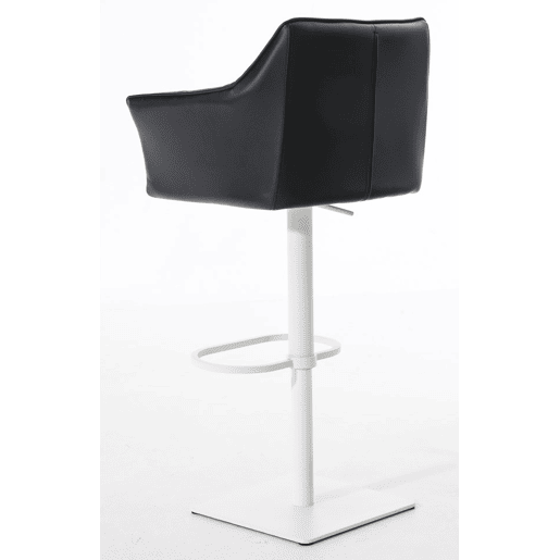 Juego de 2 taburetes de bar Damaso de polipiel Simil cuero Negro 45X64X88 cm