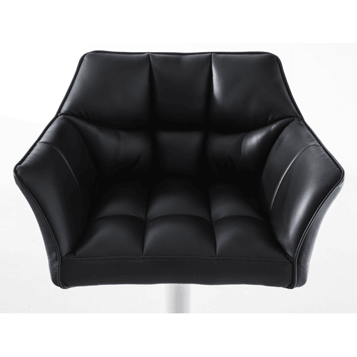 Juego de 2 taburetes de bar Damaso de polipiel Simil cuero Negro 45X64X88 cm