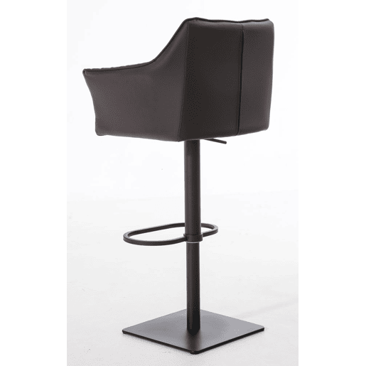 Juego de 2 taburetes de bar Damaso de polipiel Simil cuero Marrón 45X64X88 cm