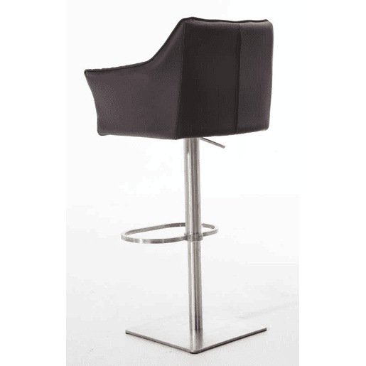 Juego de 2 taburetes de bar Damaso de polipiel Simil cuero Marrón 45X64X88 cm