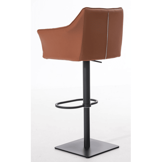 Juego de 2 taburetes de bar Damaso de polipiel Simil cuero Marrón claro 45X64X88 cm