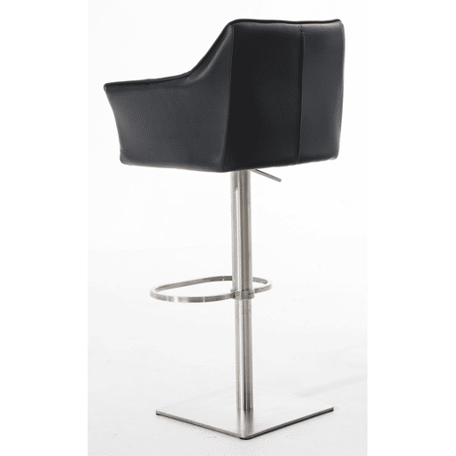 Juego de 2 taburetes de bar Damaso de polipiel Simil cuero Negro 45X64X88 cm