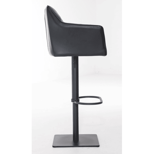 Juego de 2 taburetes de bar Damaso de polipiel Simil cuero Negro 45X64X88 cm