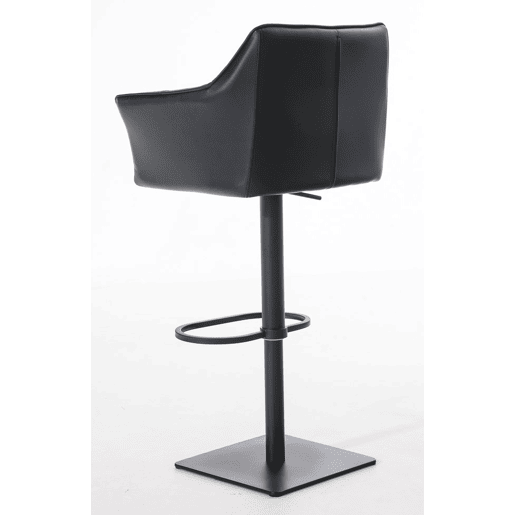 Juego de 2 taburetes de bar Damaso de polipiel Simil cuero Negro 45X64X88 cm