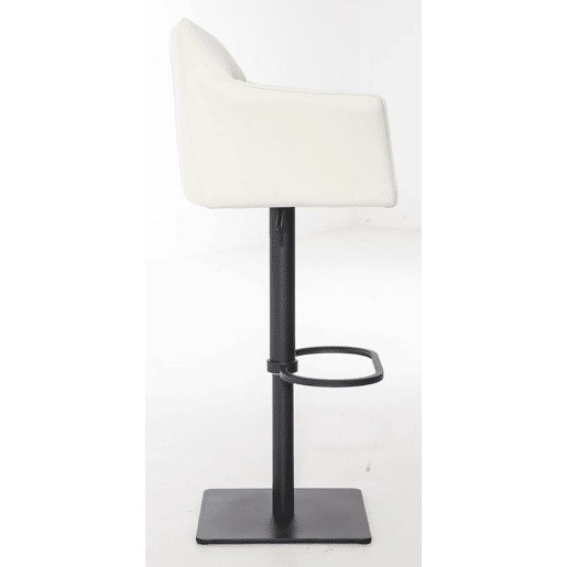 Juego de 2 taburetes de bar Damaso de polipiel Simil cuero Crema 45X64X88 cm