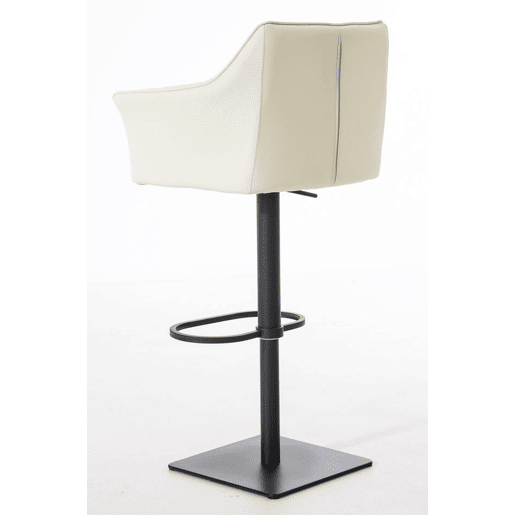 Juego de 2 taburetes de bar Damaso de polipiel Simil cuero Crema 45X64X88 cm