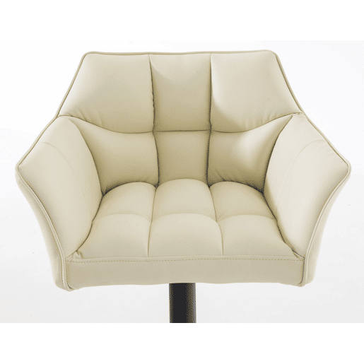 Juego de 2 taburetes de bar Damaso de polipiel Simil cuero Crema 45X64X88 cm