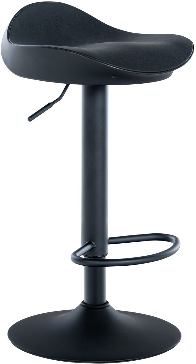Taburete de barra alisson en cuero sintético simil cuero negro 40x39x66 cm