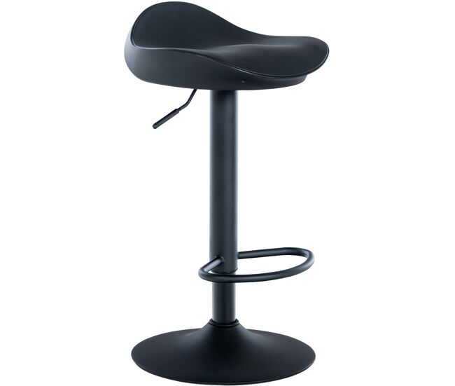 Taburete de barra alisson en cuero sintético simil cuero negro 40x39x66 cm