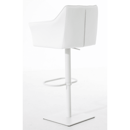Juego de 2 taburetes de bar Damaso de polipiel Simil cuero Blanco 45X64X88 cm