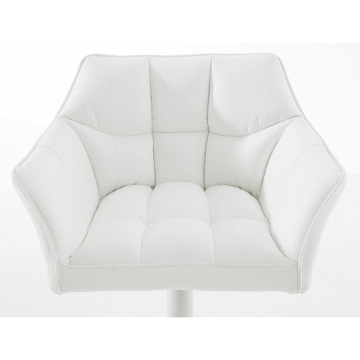 Juego de 2 taburetes de bar Damaso de polipiel Simil cuero Blanco 45X64X88 cm