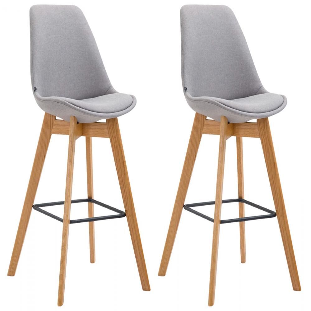 Set de 2 taburetes de bar metz tapizados en tela 48x56x112cm