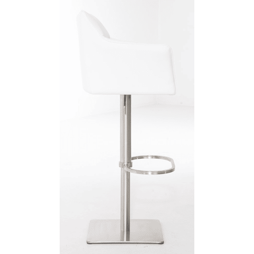 Juego de 2 taburetes de bar Damaso de polipiel Simil cuero Blanco 45X64X88 cm