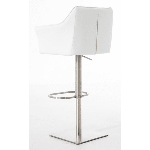 Juego de 2 taburetes de bar Damaso de polipiel Simil cuero Blanco 45X64X88 cm