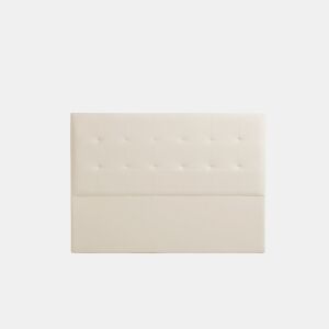 Cabeceira Estofada ATENEA Pele Sintética 145x120x8 cm - Branco escuro - Moonia