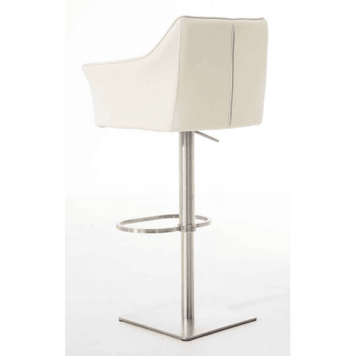 Juego de 2 taburetes de bar Damaso de polipiel Simil cuero Crema 45X64X88 cm