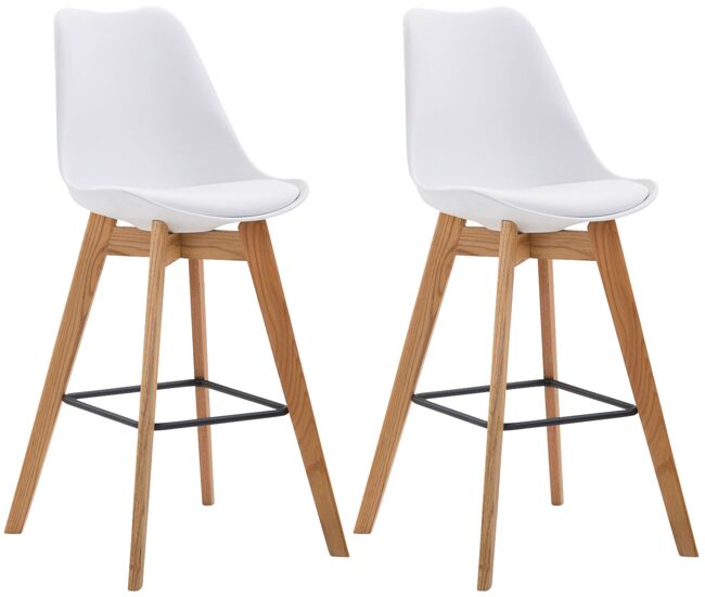 Set de 2 taburetes de bar metz con asiento en polipropileno 48x56x112cm