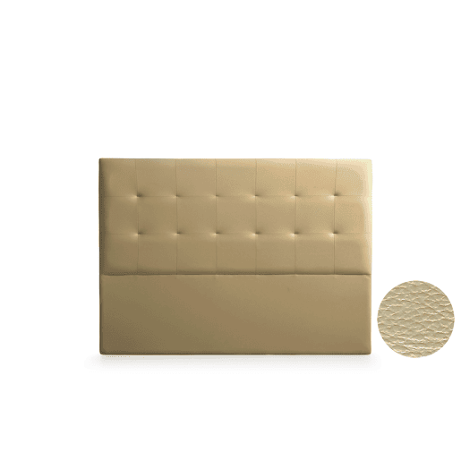Cabeceira Estofada ATENEA Pele Sintética 145x120x8 cm - Dourado - Moonia