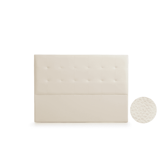 Cabeceira Estofada ATENEA Pele Sintética 90x120x8 cm - Branco escuro - Moonia