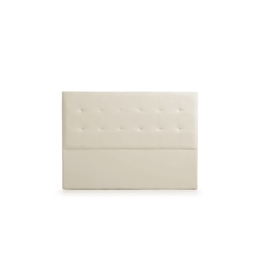 Cabeceira Estofada ATENEA Pele Sintética 190x120x8 cm - Branco escuro - Moonia