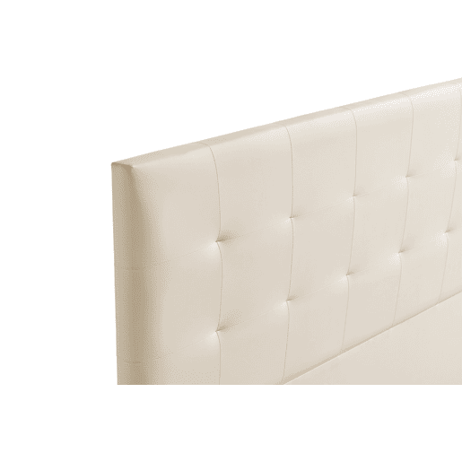 Cabeceira Estofada ATENEA Pele Sintética 190x120x8 cm - Branco escuro - Moonia
