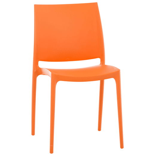 Silla Apilable Maya Plástico Naranja 50X44X81 cm