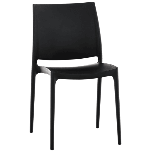 Silla Apilable Maya Plástico Negro 50X44X81 cm