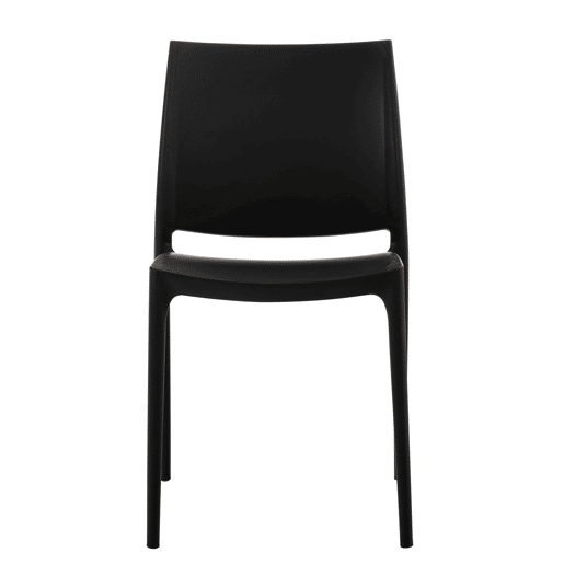 Silla Apilable Maya Plástico Negro 50X44X81 cm